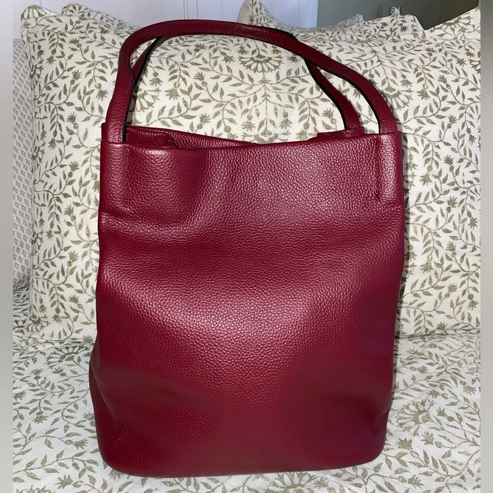 Elegant Red Pebbled Cowhide Leather Hobo/Shoulder‎ Bag